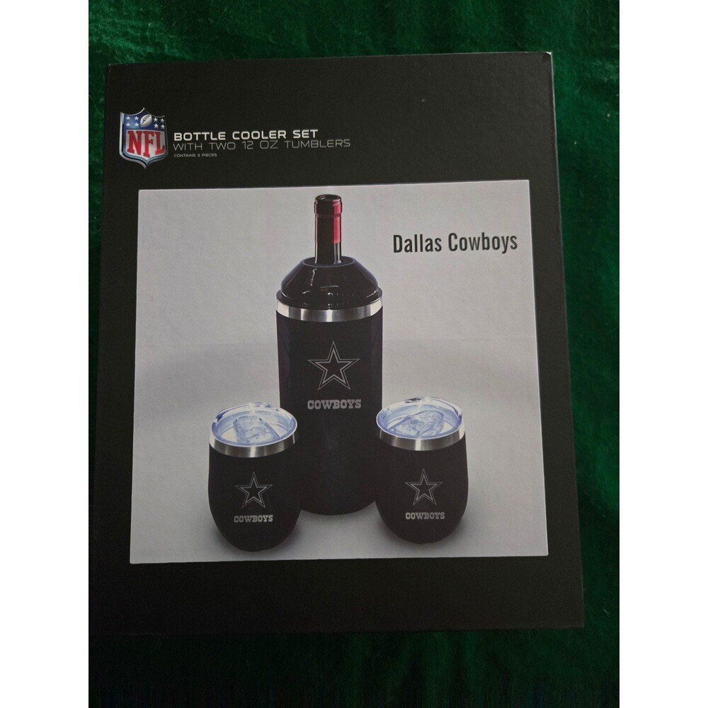 Dallas Cowboys Bottle Cooler Set w Two 12oz Tumblers (LOC-33)